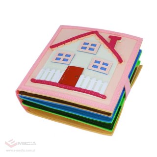 Książeczka sensoryczna edukacyjna filcowa 3D manipulacyjna ruchome elementy dom