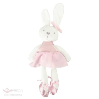 Maskotka pluszowa pluszak przytulanka królik zajączek w różowej sukience 42cm