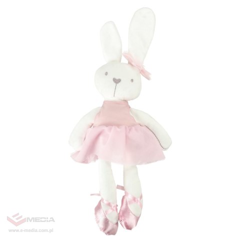 Maskotka pluszowa pluszak przytulanka królik zajączek w różowej sukience 42cm