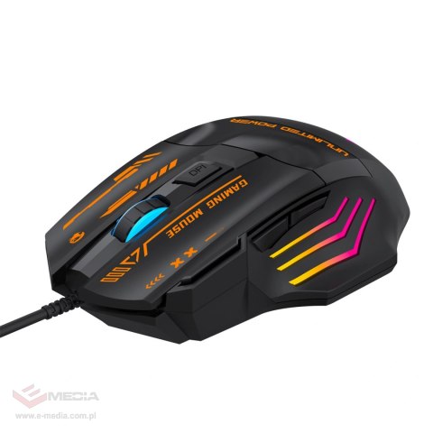 Mysz przewodowa Wozinsky WMGK-1179W gamingowa optyczna 7200 DPI z podświetleniem - czarna