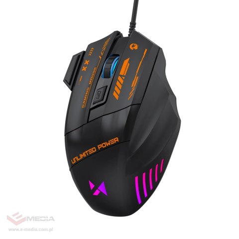 Mysz przewodowa Wozinsky WMGK-1179W gamingowa optyczna 7200 DPI z podświetleniem - czarna