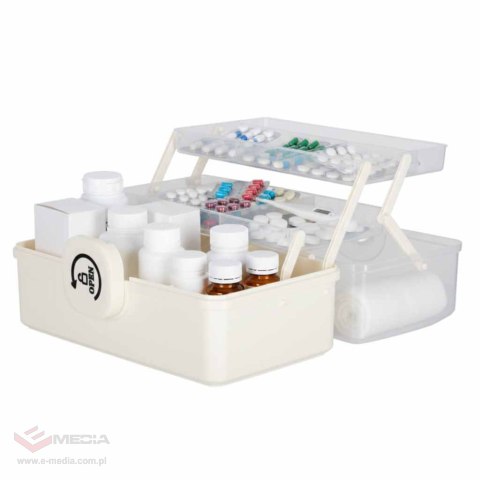 Organizer na leki pojemnik pudełko kasetka apteczka duży XL na zamek skrzynka 29x19x15,5 cm