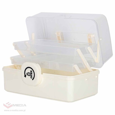 Organizer na leki pojemnik pudełko kasetka apteczka duży XL na zamek skrzynka 29x19x15,5 cm