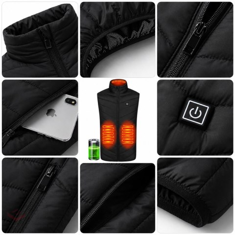 480x Kamizelka Podgrzewana Bezrękawnik Kurtka Zimowa Uniseks USB Powerbank r XL