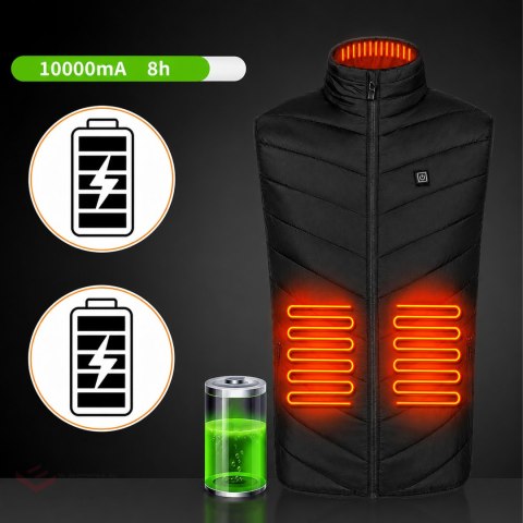 480x Kamizelka Podgrzewana Bezrękawnik Kurtka Zimowa Uniseks USB Powerbank r M