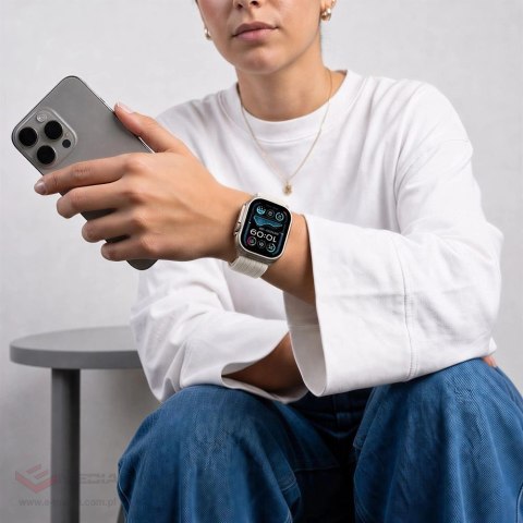 Pasek Tech-Protect Nylon Sport na Apple Watch 44 / 45 / 46 / 49 mm - beżowy