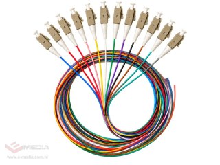 Pigtail MM OM4 1G 50/125 wtyk LC dł. 2 m "EASY STRIP" opak. 12 szt. wielokolorowe ALANTEC