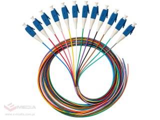Pigtail SM 1J 9/125 wtyk LC/UPC dł. 2 m "EASY STRIP" opak. 12 szt. wielokolorowe ALANTEC