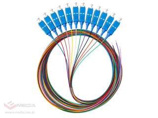 Pigtail SM 1J 9/125 wtyk SC dł. 2 m "EASY STRIP" opak. 12 szt. wielokolorowe ALANTEC