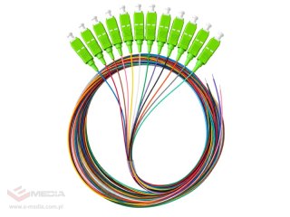 Pigtail SM 1J 9/125 wtyk SC/APC (G.652.D) dł. 2 m "EASY STRIP" opak. 12 szt. wielokolorowe ALANTEC