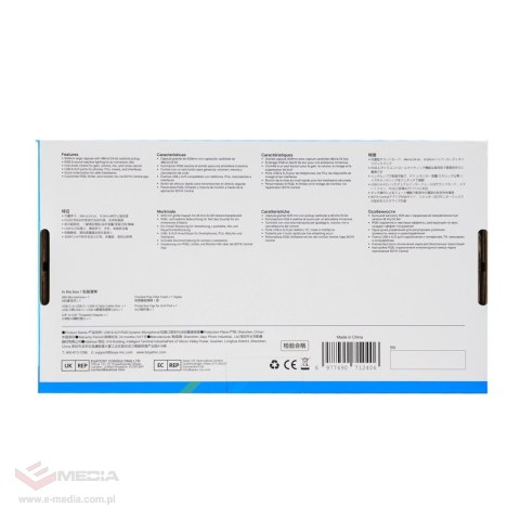 Mikrofon dynamiczny gamingowy BOYA CastMic S60 przewodowy USB XLR - czarny