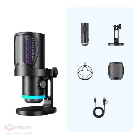 Mikrofon gamingowy BOYA CastMic G40 przewodowy USB-C - czarny