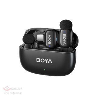 Mikrofony BOYA mini 2-02 bezprzewodowe 2.4GHz USB-C - czarne