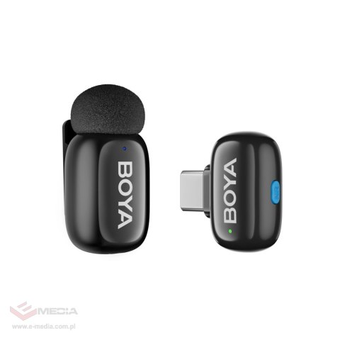 Mikrofony BOYA mini 2-02 bezprzewodowe 2.4GHz USB-C - czarne