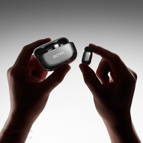 Mikrofony BOYA mini 2-02 bezprzewodowe 2.4GHz USB-C - czarne