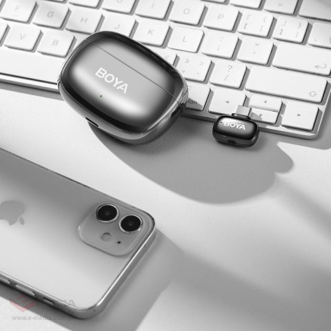 Mikrofony BOYA mini 2-02 bezprzewodowe 2.4GHz USB-C - czarne