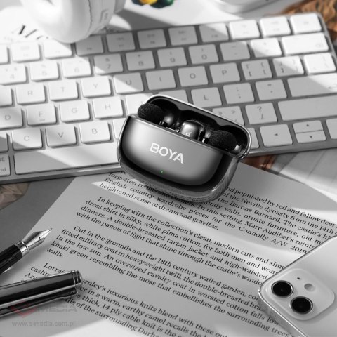 Mikrofony BOYA mini 2-02 bezprzewodowe 2.4GHz USB-C - czarne