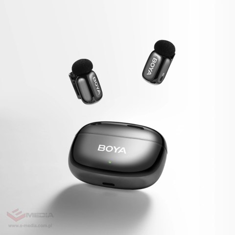 Mikrofony BOYA mini 2-02 bezprzewodowe 2.4GHz USB-C - czarne