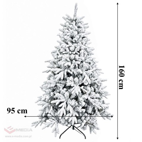 28x Choinka Mocno Ośnieżona Sztuczna Świerk Gęsta Żywa Stojak 160cm Premium