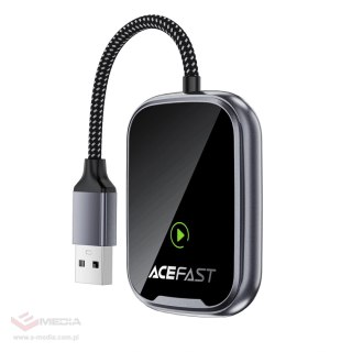Adapter samochodowy Acefast QC1 bezprzewodowy - szary