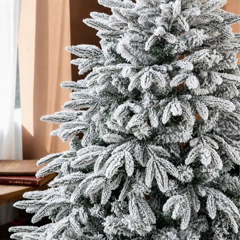 Choinka Mocno Ośnieżona Sztuczna Świerk Gęsta Żywa Stojak 160cm Premium