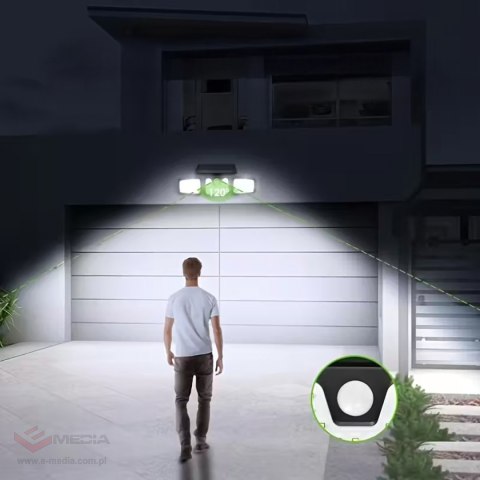 640x Lampa Solarna 74 Led 4w1 Zewnętrzna Uliczna Czujnik Ruchu Zmierzchu Mocna