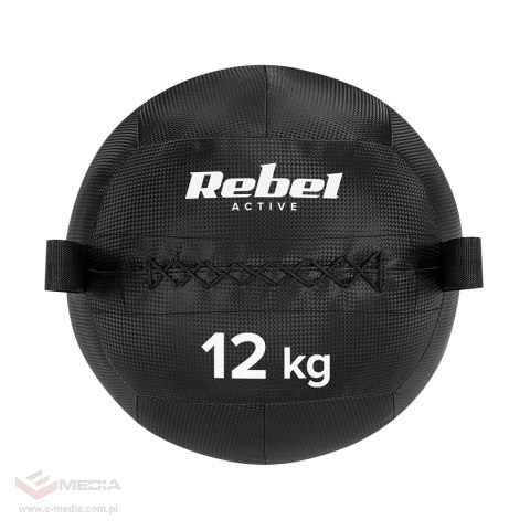 Piłka lekarska do ćwiczeń fitness, rehabilitacyjna, 12kg, REBEL ACTIVE
