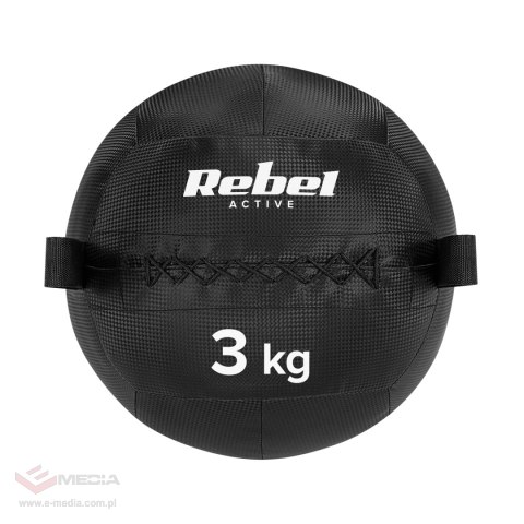Piłka lekarska do ćwiczeń fitness, rehabilitacyjna, 3kg, REBEL ACTIVE