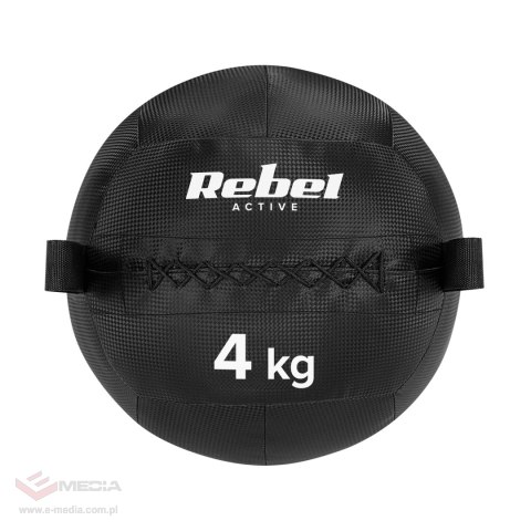 Piłka lekarska do ćwiczeń fitness, rehabilitacyjna, 4kg, REBEL ACTIVE