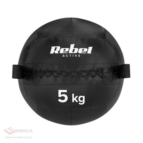 Piłka lekarska do ćwiczeń fitness, rehabilitacyjna, 5kg, REBEL ACTIVE