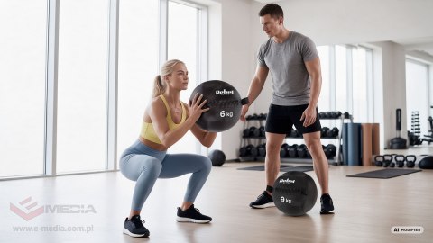 Piłka lekarska do ćwiczeń fitness, rehabilitacyjna, 7kg, REBEL ACTIVE