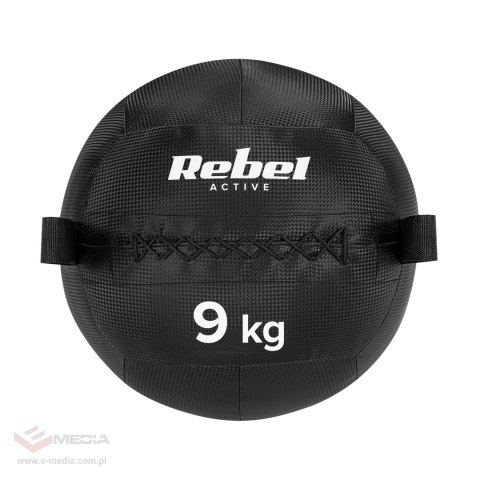 Piłka lekarska do ćwiczeń fitness, rehabilitacyjna, 9kg, REBEL ACTIVE
