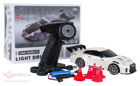 Autko R/C do Driftu 1:20 z Funkcją Świateł Biały