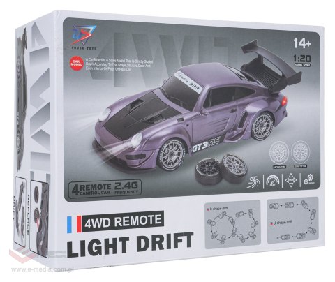 Autko R/C do Driftu 1:20 z Funkcją Świateł Biały