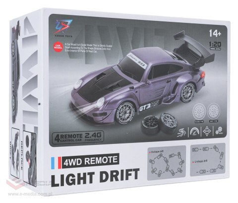 Autko R/C do Driftu 1:20 z Funkcją Świateł Szary