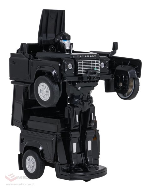 Autko Metalowe/Robot 2w1 1:32 Land Rover Defender Czarny RASTAR