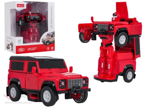 Autko Metalowe/Robot 2w1 1:32 Land Rover Defender Czerwony RASTAR
