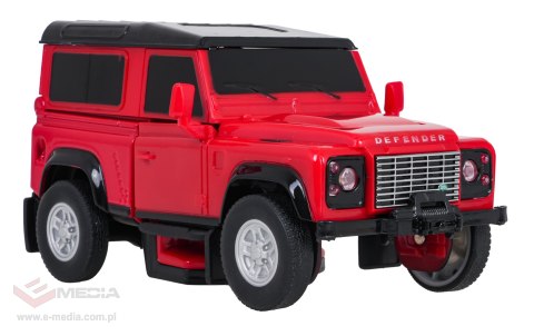 Autko Metalowe/Robot 2w1 1:32 Land Rover Defender Czerwony RASTAR