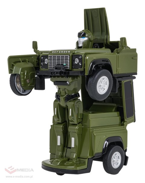 Autko Metalowe/Robot 2w1 1:32 Land Rover Defender Zielony RASTAR