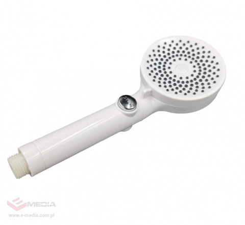 White shower head, STOP button, 3 modes