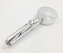 Silver shower head, STOP button, 4 modes