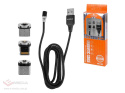 Kabel USB MAGNETYCZNY 1,2m, 360, 3w1, micro - USB-C - iPhone, czarny