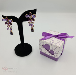 Flower earrings with purple stones