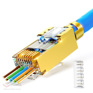 RJ45-Cat-Stecker. 7 durch geschirmt vergoldet