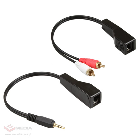 Przedłużacz Transmiter LAN 2x RCA na Stereo Audio 100m SPA-A01