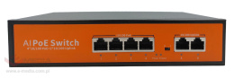 Switch: 4 PoE ports + 2 x 100Mbps Uplink ports LuckyLAN