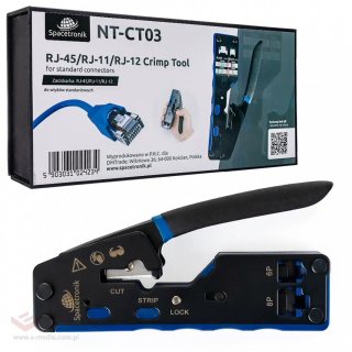 Spacetronik NT-CT03 multifunctional crimper for RJ45, RJ11, RJ12 network plugs