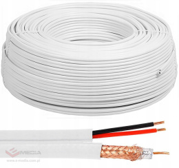 Coaxial cable with RG59 + 2x0.5Cu power wires for monitoring