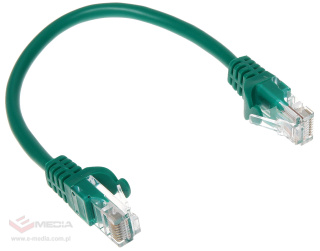 Patchcord F/UTP kat.5 0,2m Zielony