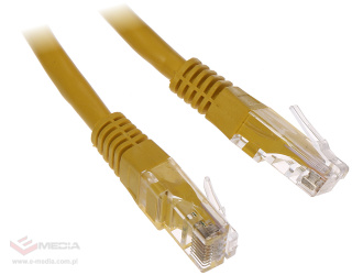 Patchcord UTP kat.6 0,5m Żółty